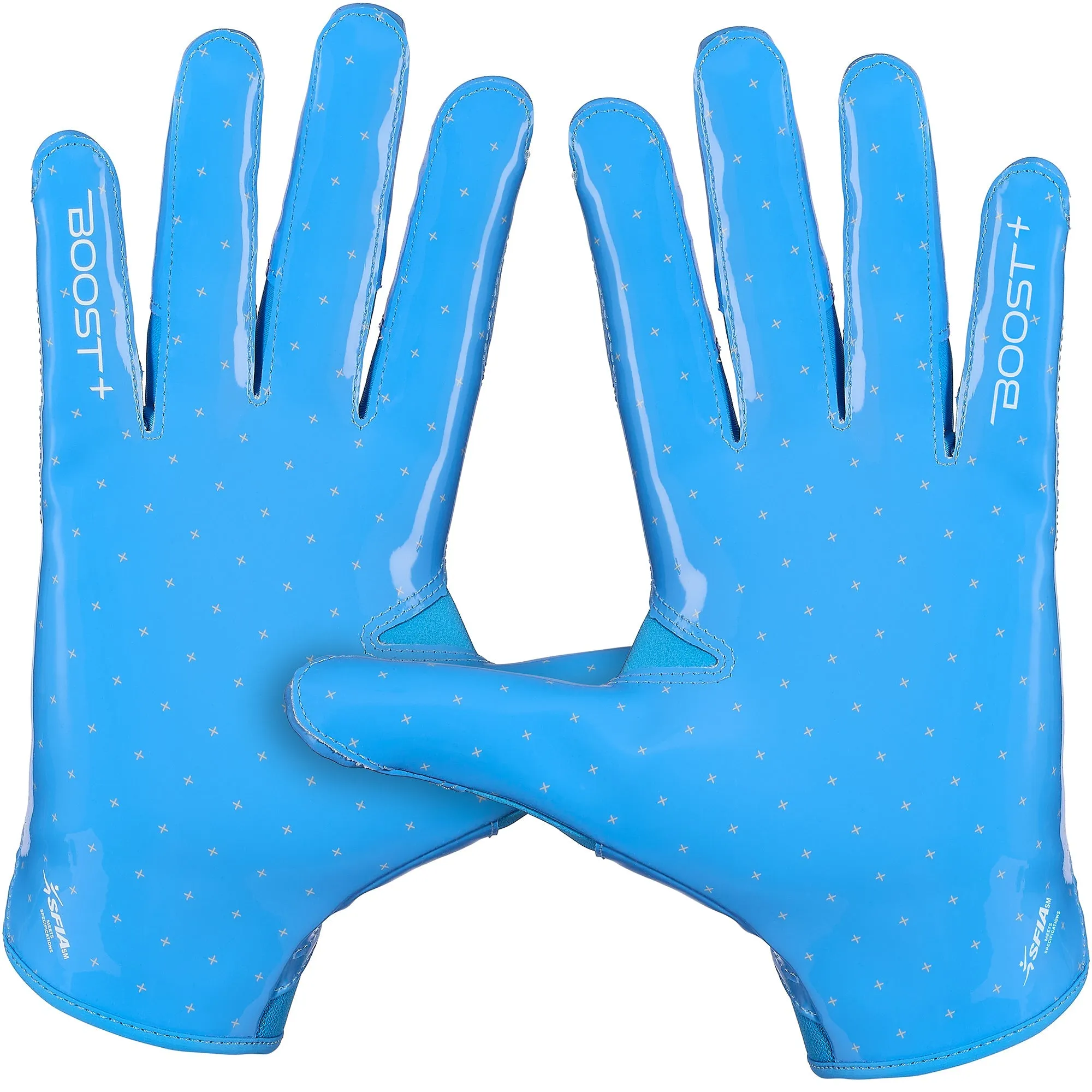 Grip Boost Solid Light Blue Stealth 6.0 Boost Plus Youth Football Gloves