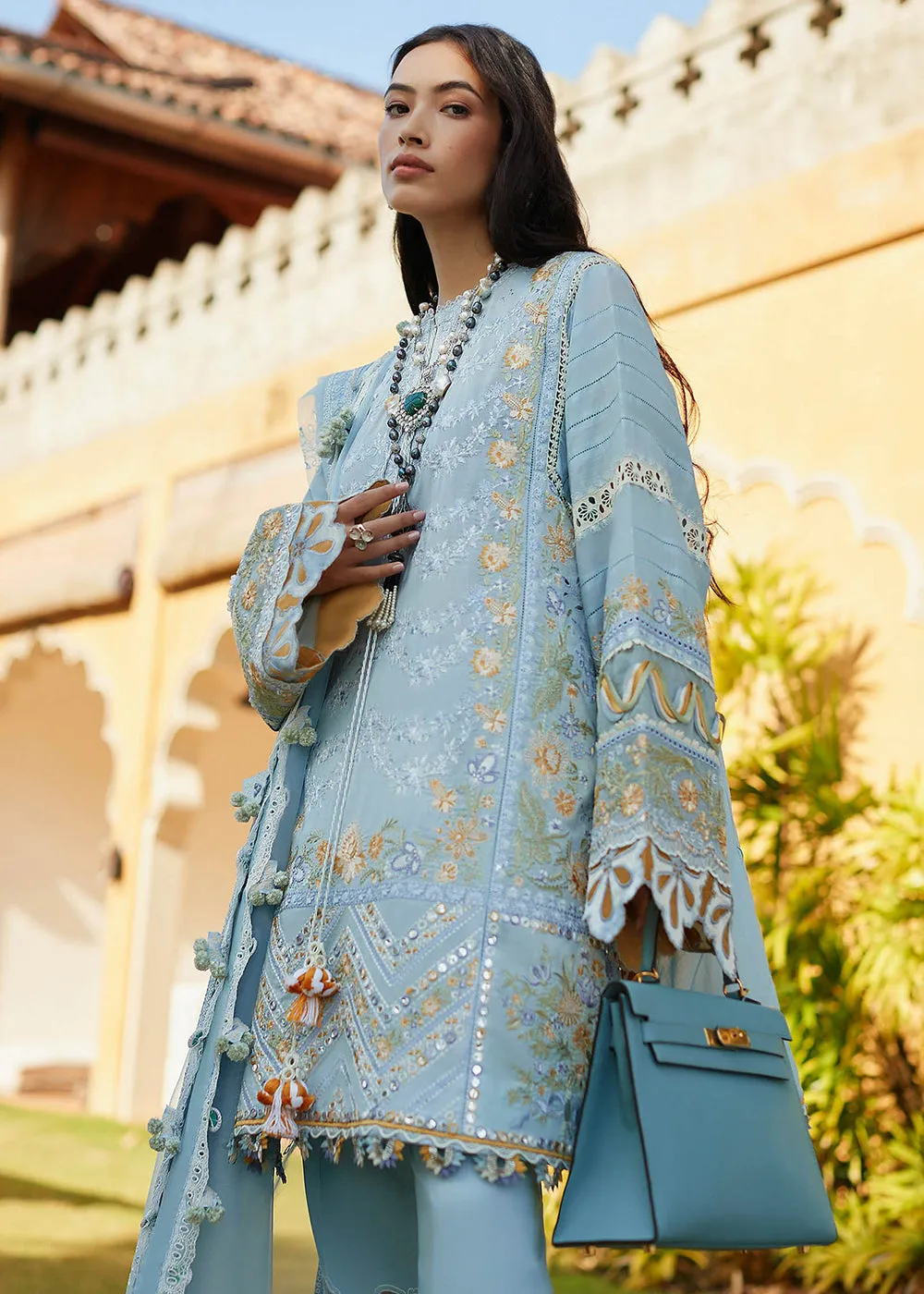 Ice Blue Lawn Suit - Elan - Luxury Lawn '23 - IRA-EL23-01A