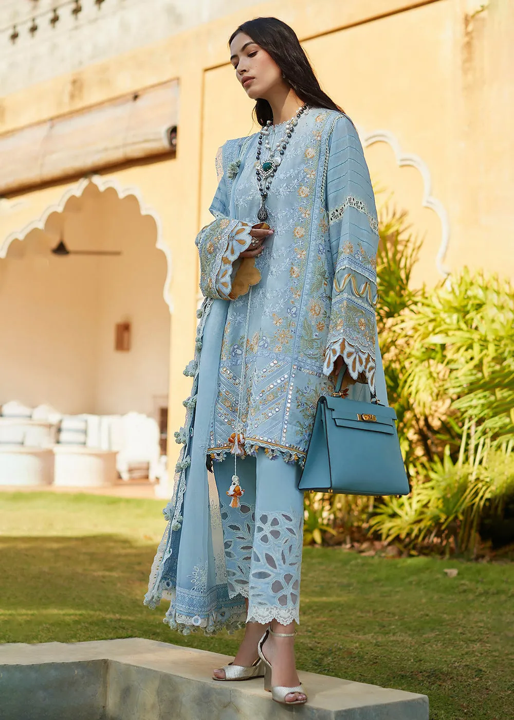 Ice Blue Lawn Suit - Elan - Luxury Lawn '23 - IRA-EL23-01A