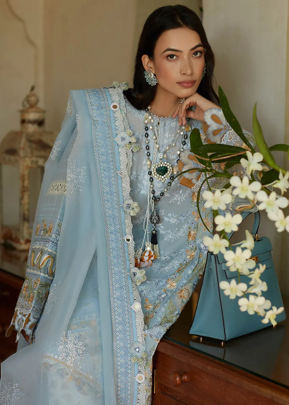 Ice Blue Lawn Suit - Elan - Luxury Lawn '23 - IRA-EL23-01A