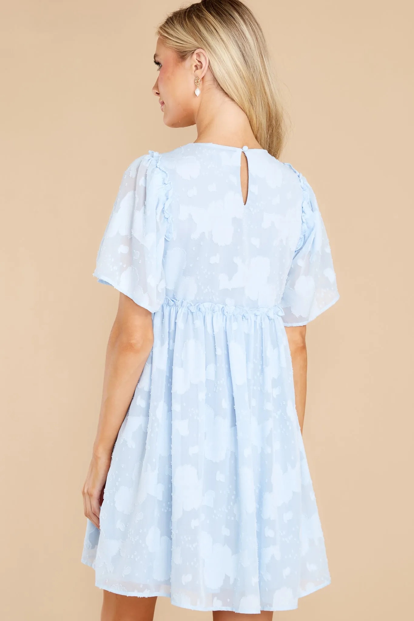 It's Your Turn Light Blue Floral Print Dress