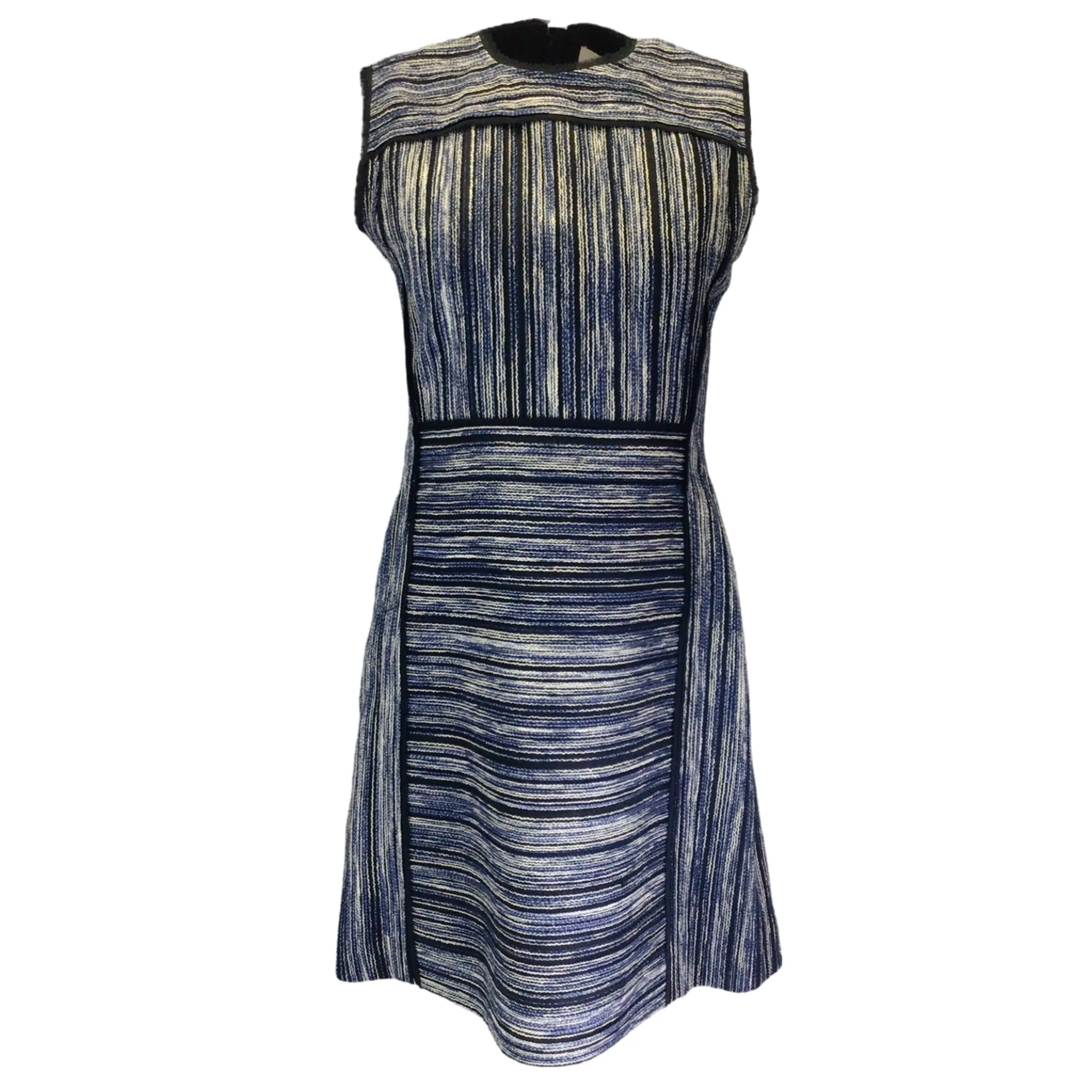 Jason Wu Blue / Black Multi Metallic Detail Woven Tweed Dress