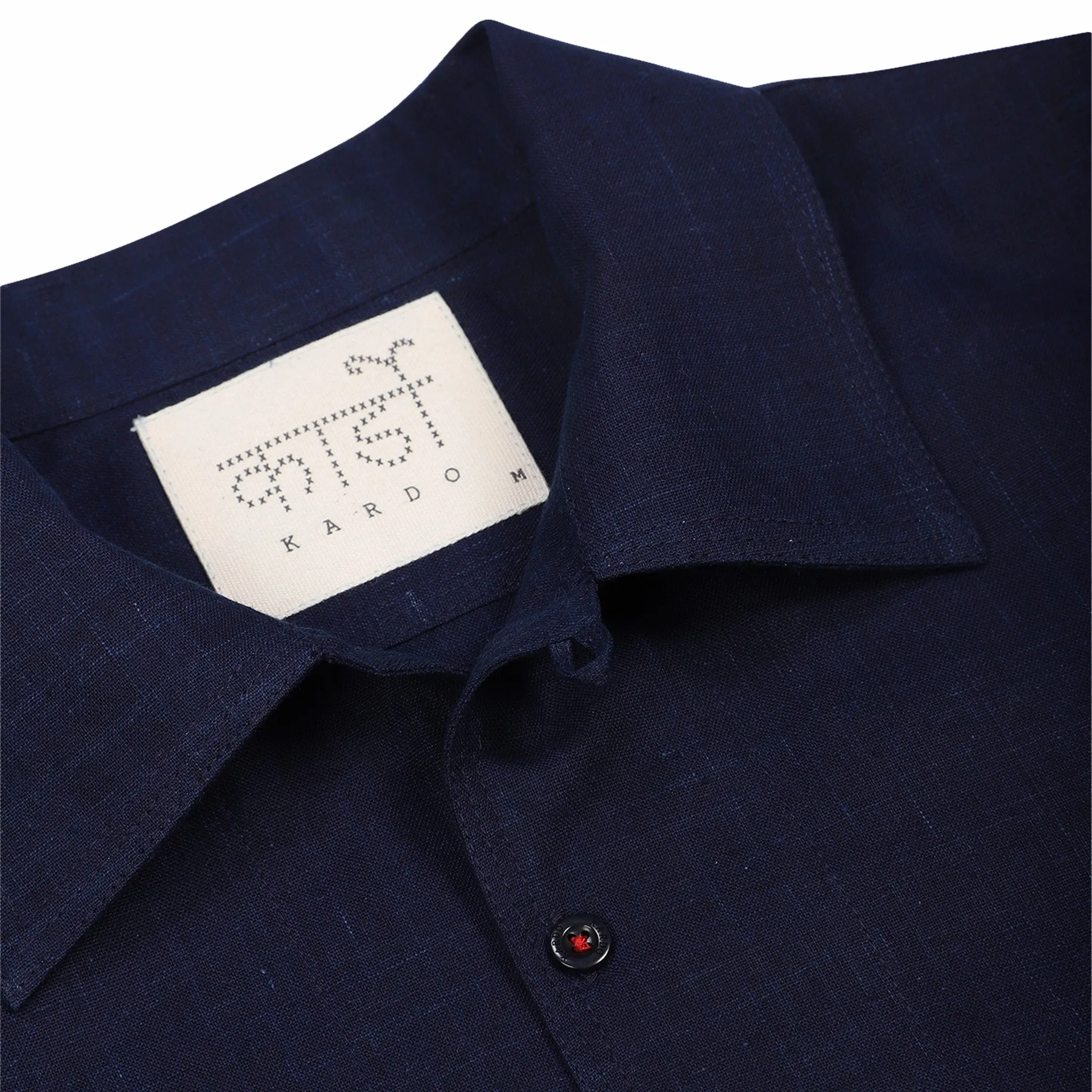 Kardo Chintan Boxy Fit Open Collar S/S Shirt (Indigo)