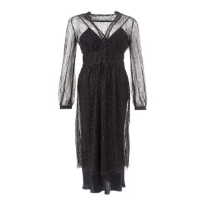 Lardini Elegant Black Nylon Dress