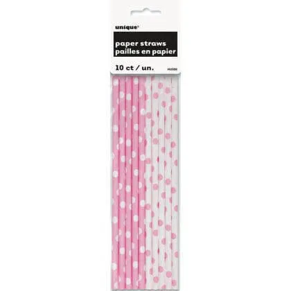 Lovely Pink Dots Paper Straws (10ct)