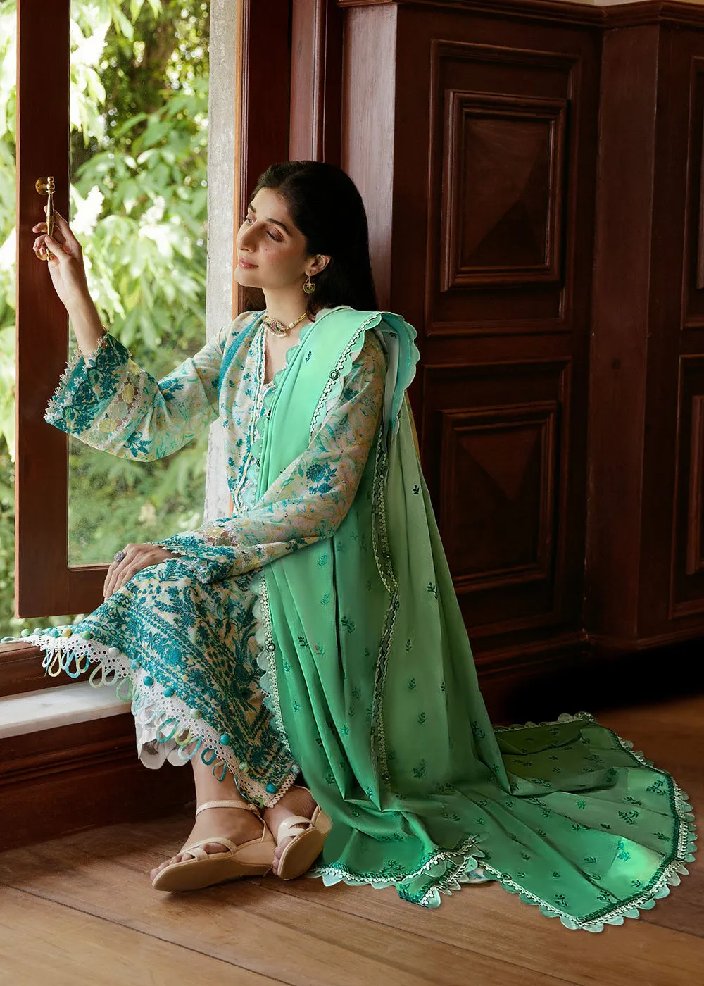 Multi Green Luxury Lawn Suit | Zaha | Festive Lawn '23 | SENA - ZF23-09