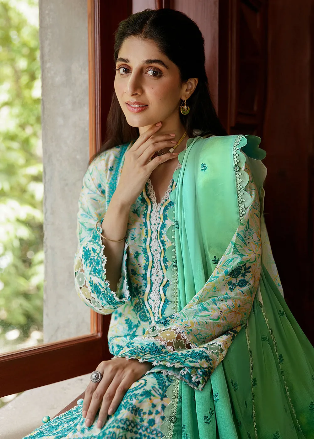 Multi Green Luxury Lawn Suit | Zaha | Festive Lawn '23 | SENA - ZF23-09