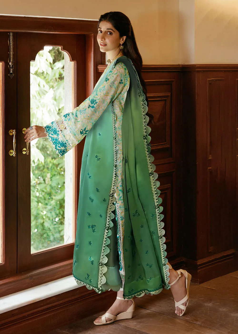 Multi Green Luxury Lawn Suit | Zaha | Festive Lawn '23 | SENA - ZF23-09