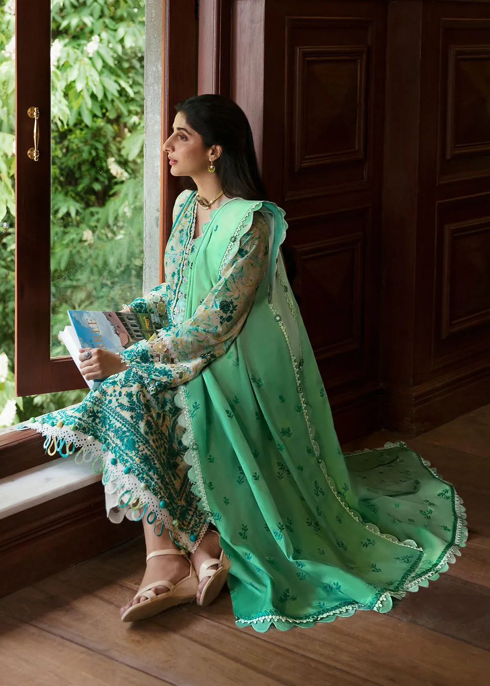 Multi Green Luxury Lawn Suit | Zaha | Festive Lawn '23 | SENA - ZF23-09