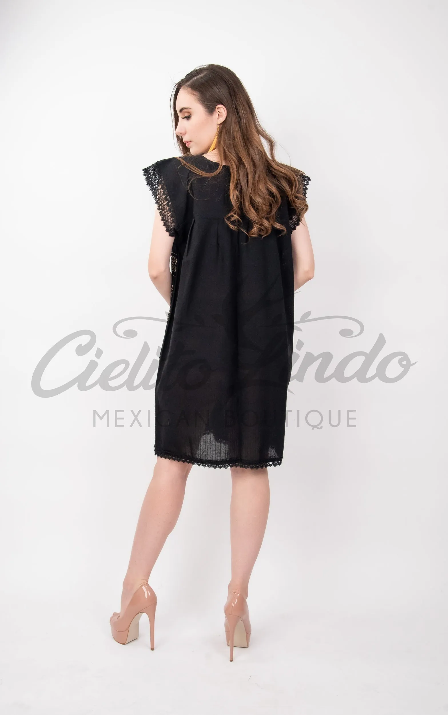 Oaxaca Black Loomed Dress