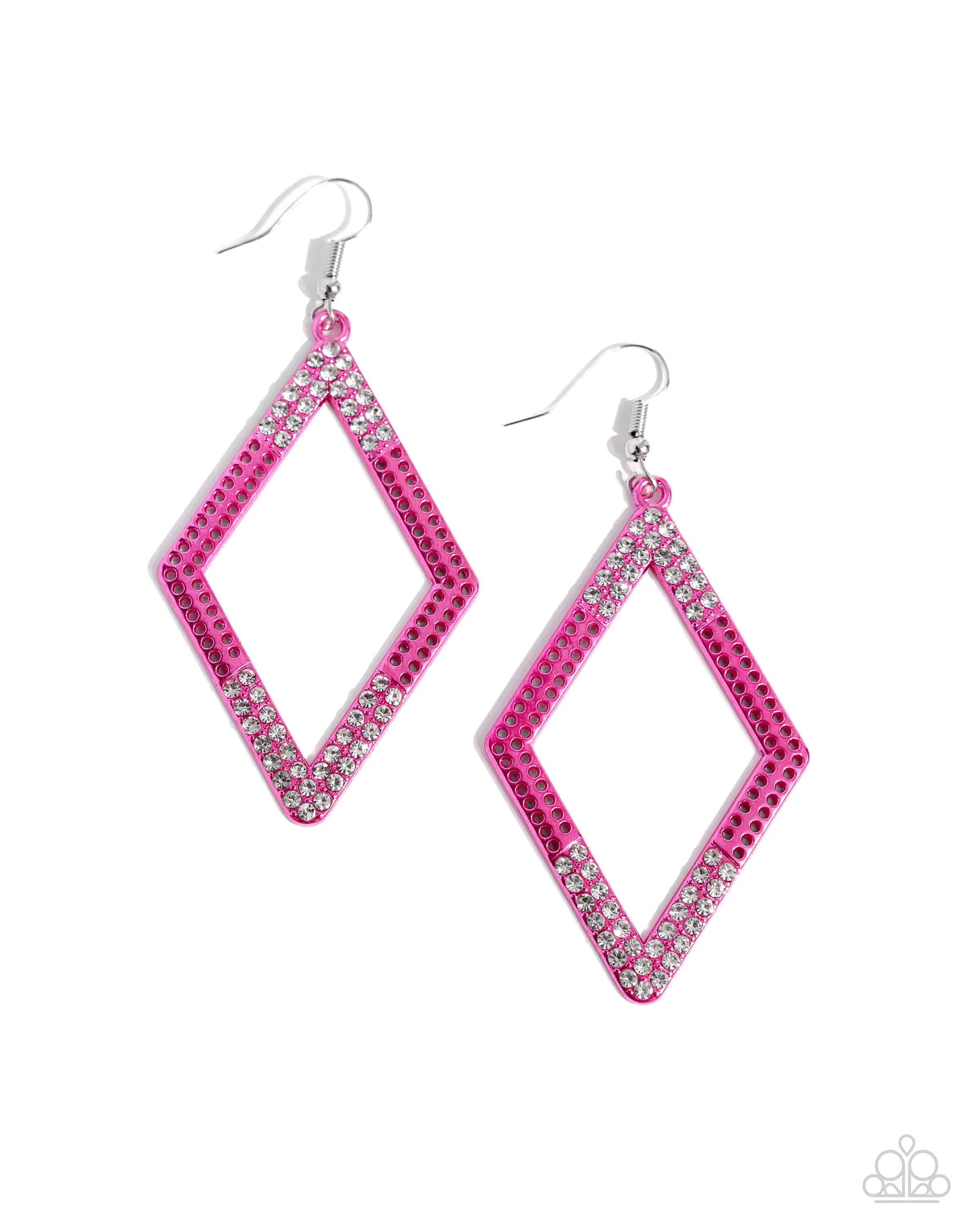 Paparazzi Eloquently Edgy Earrings Pink