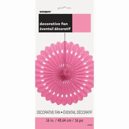 Paper Decorative Fan 16" Hot Pink