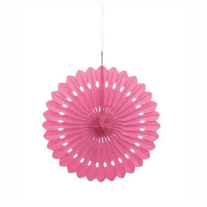 Paper Decorative Fan 16" Hot Pink