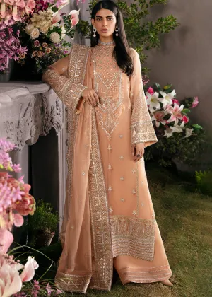 Peach Pakistani Palazzo Suit - Afrozeh La Fuchsia Formals '23 - Sunset Blush