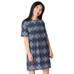 Recursia Argyle Rewired I T-Shirt Dress In Blue