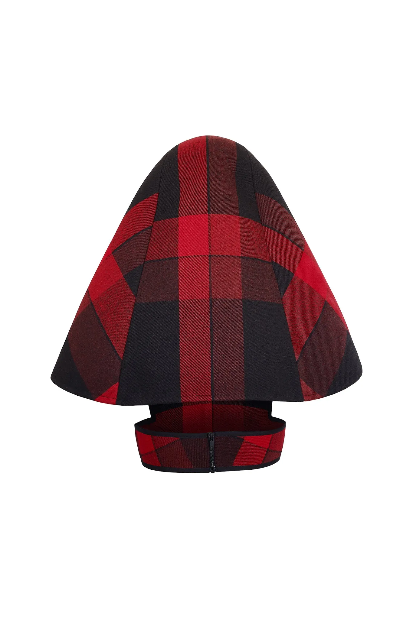 Red and Black Tartan Wool "Florence" Hood