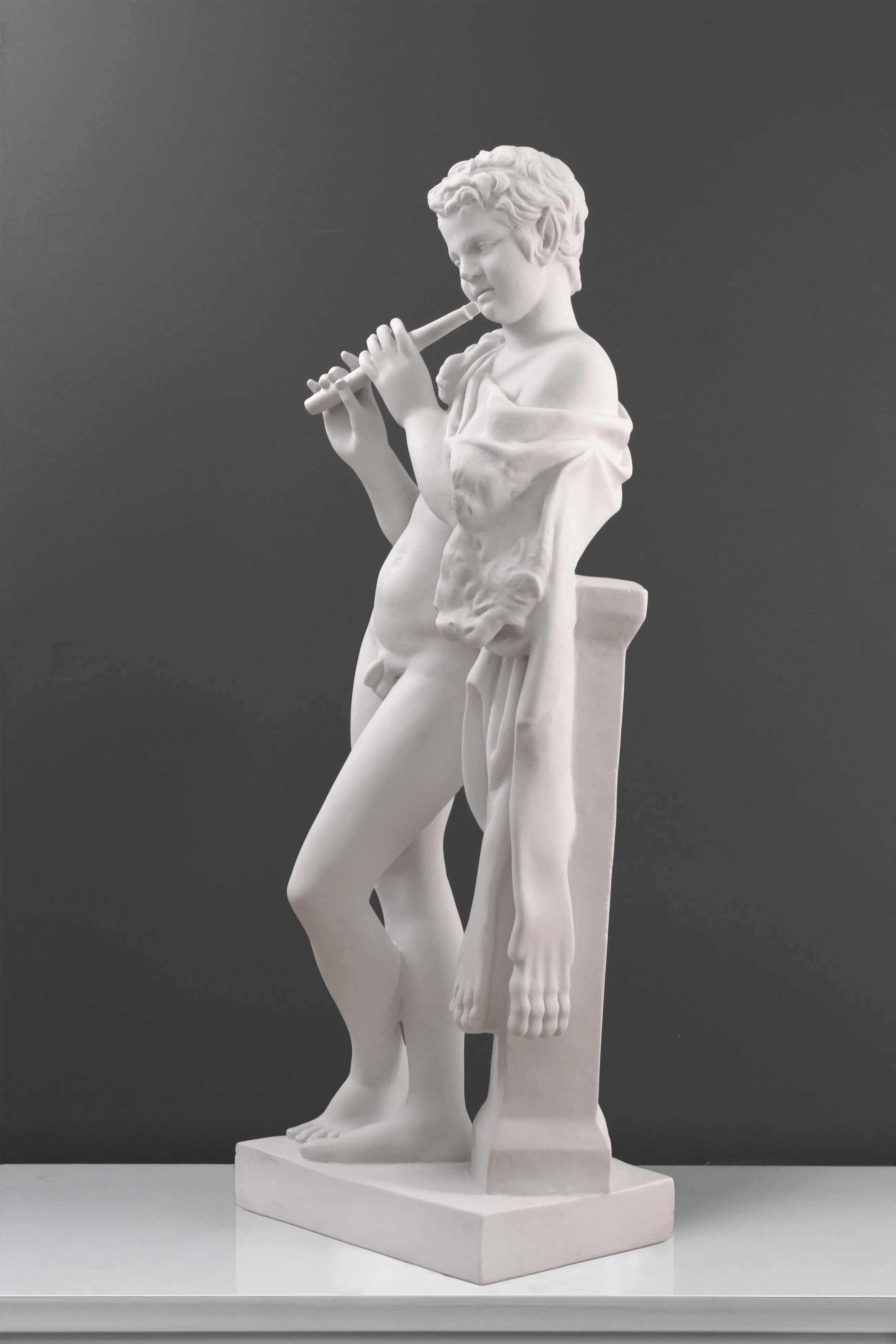 Satyr Playing a Flute Statue