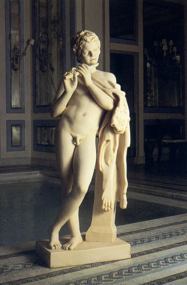 Satyr Playing a Flute Statue