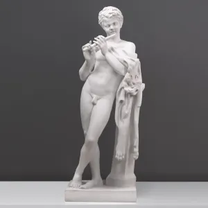 Satyr Playing a Flute Statue