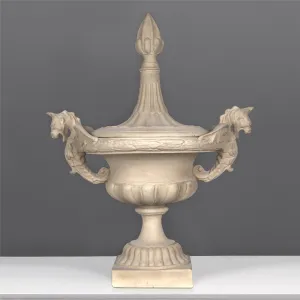 Seahorse Marble Urn with Lid