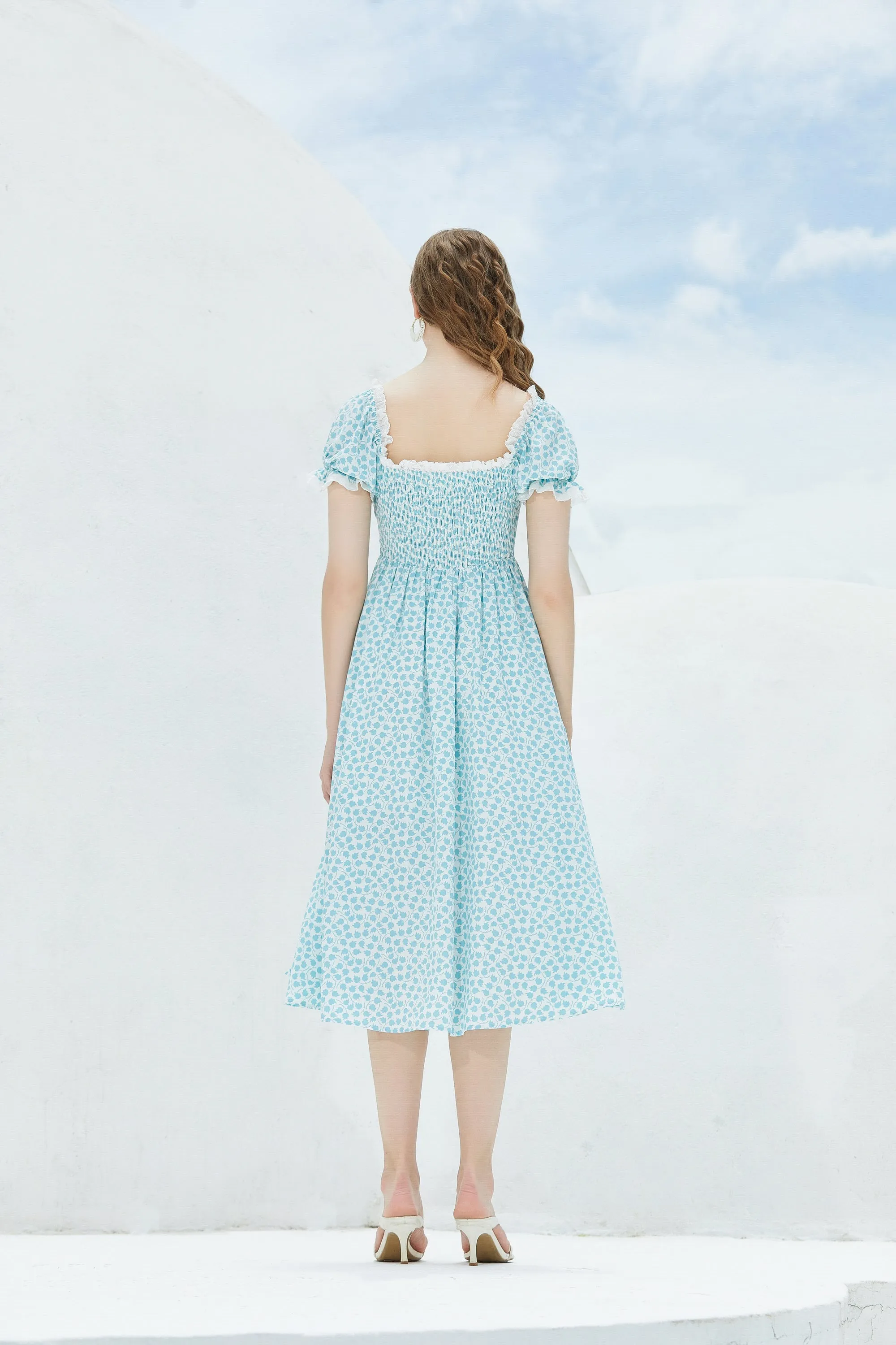 ST | Dahlia Blue Puff Dress