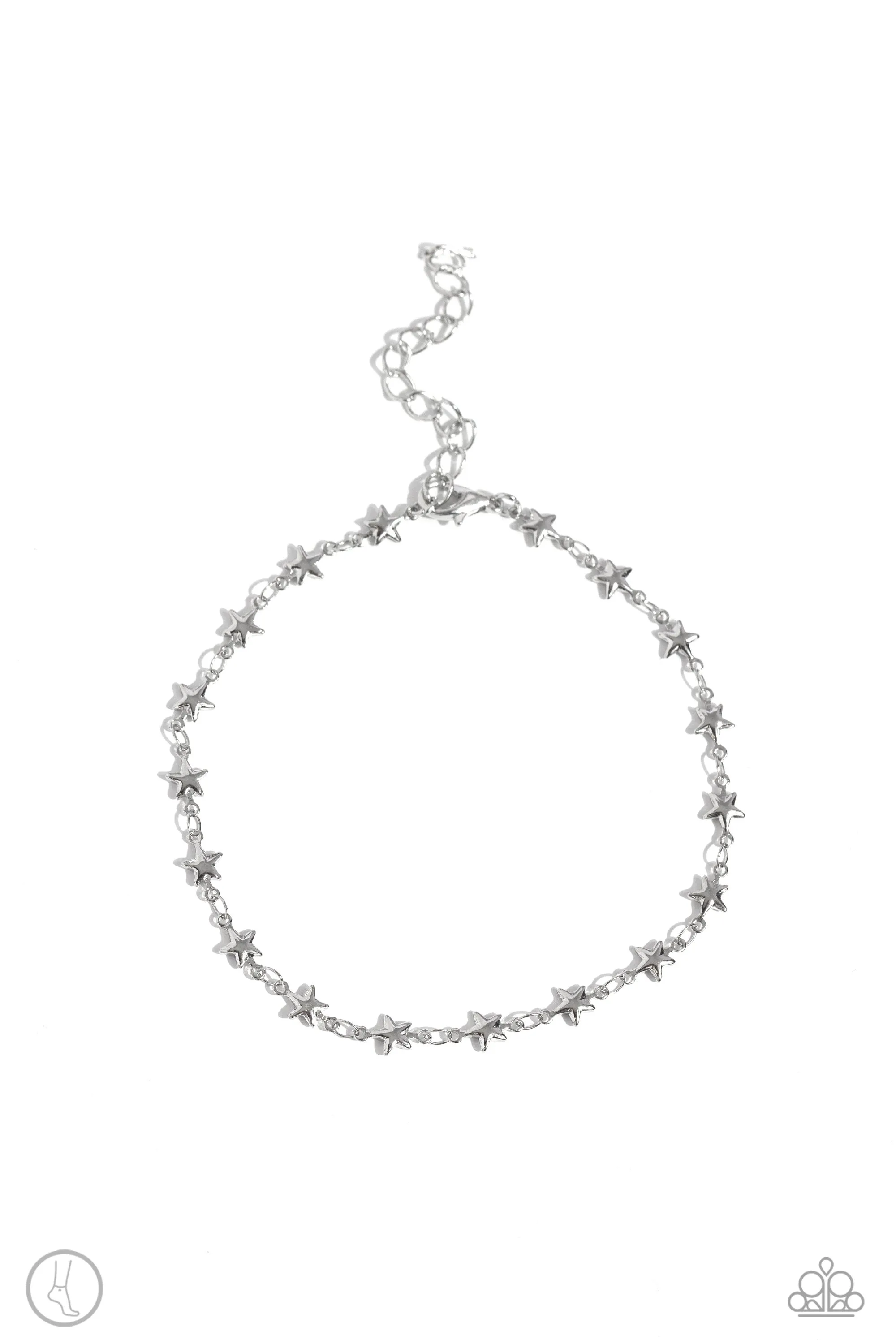 Starry Swing Dance - Silver Anklet - Paparazzi Accessories