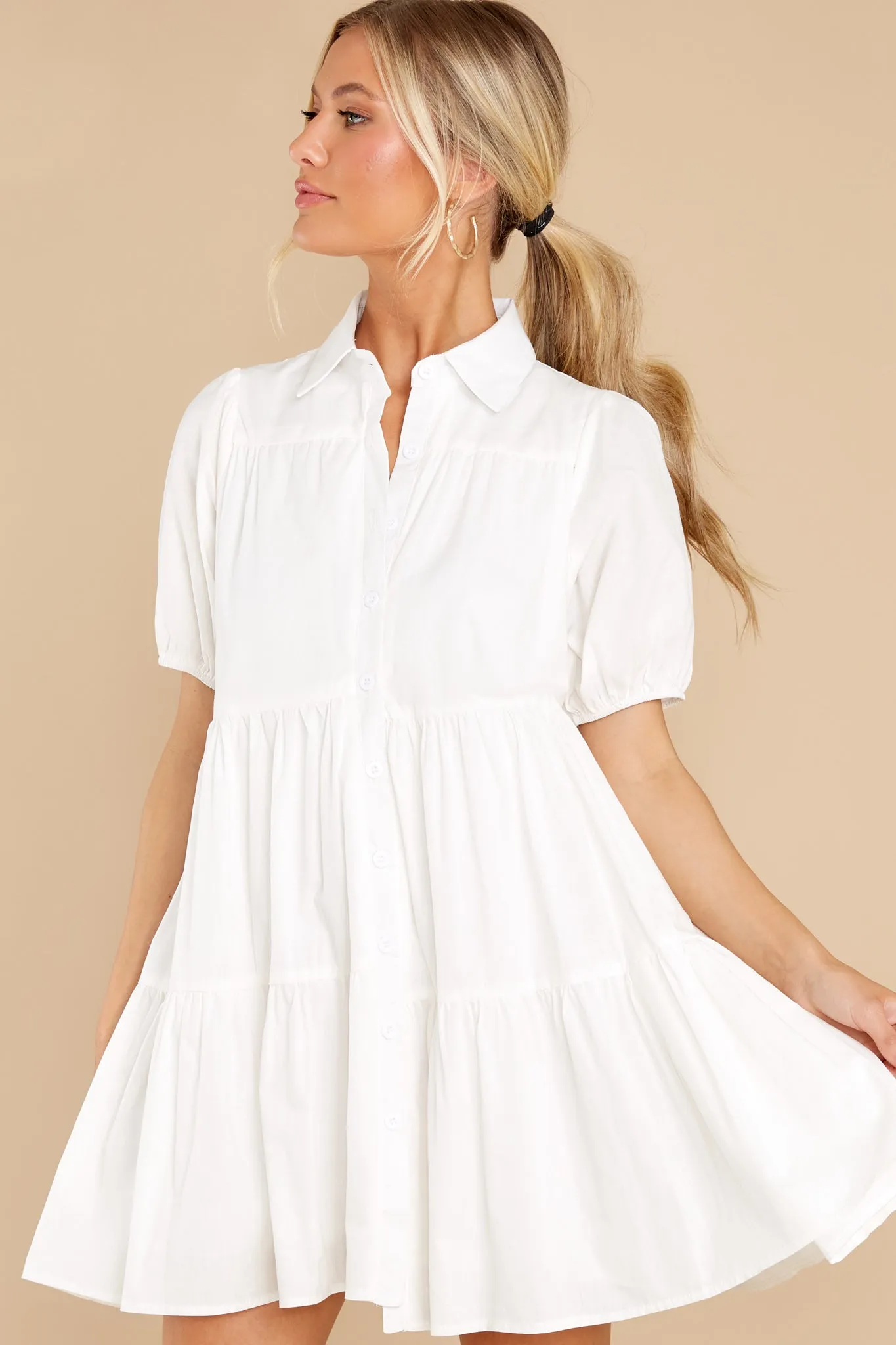 Struck By Beauty White Cotton Dress