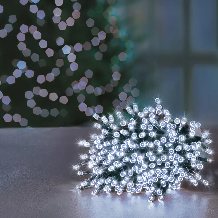 Supabrights 100 LED Christmas Tree Lights With Timer - 6m - White