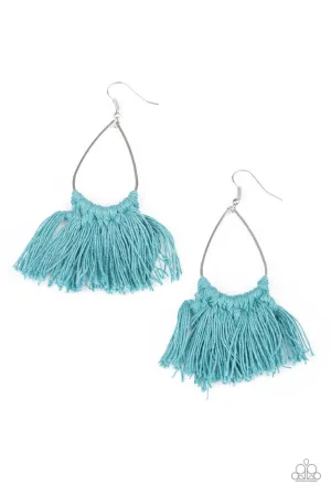 Tassel Treat Blue Earrings- Paparazzi Accessories