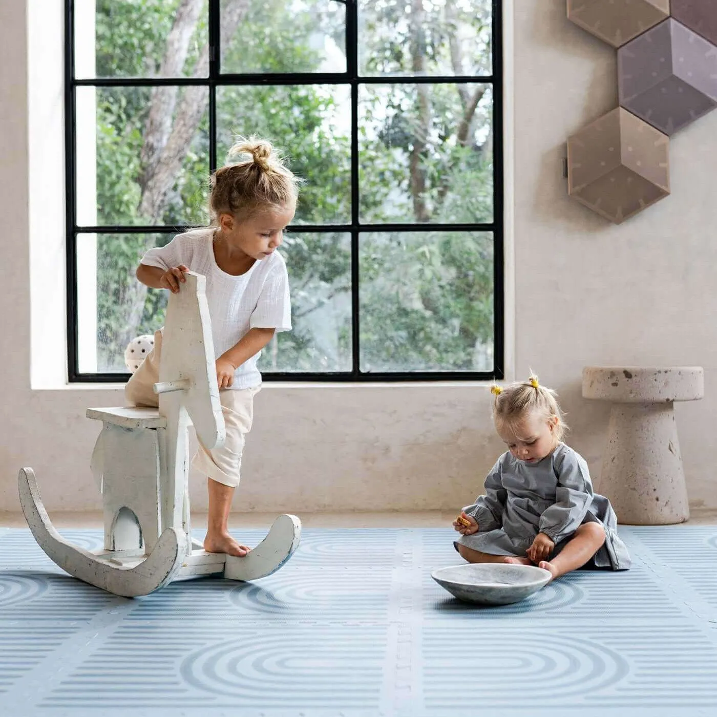 Toddlekind Premium Foam Playmats | Linear - Mineral