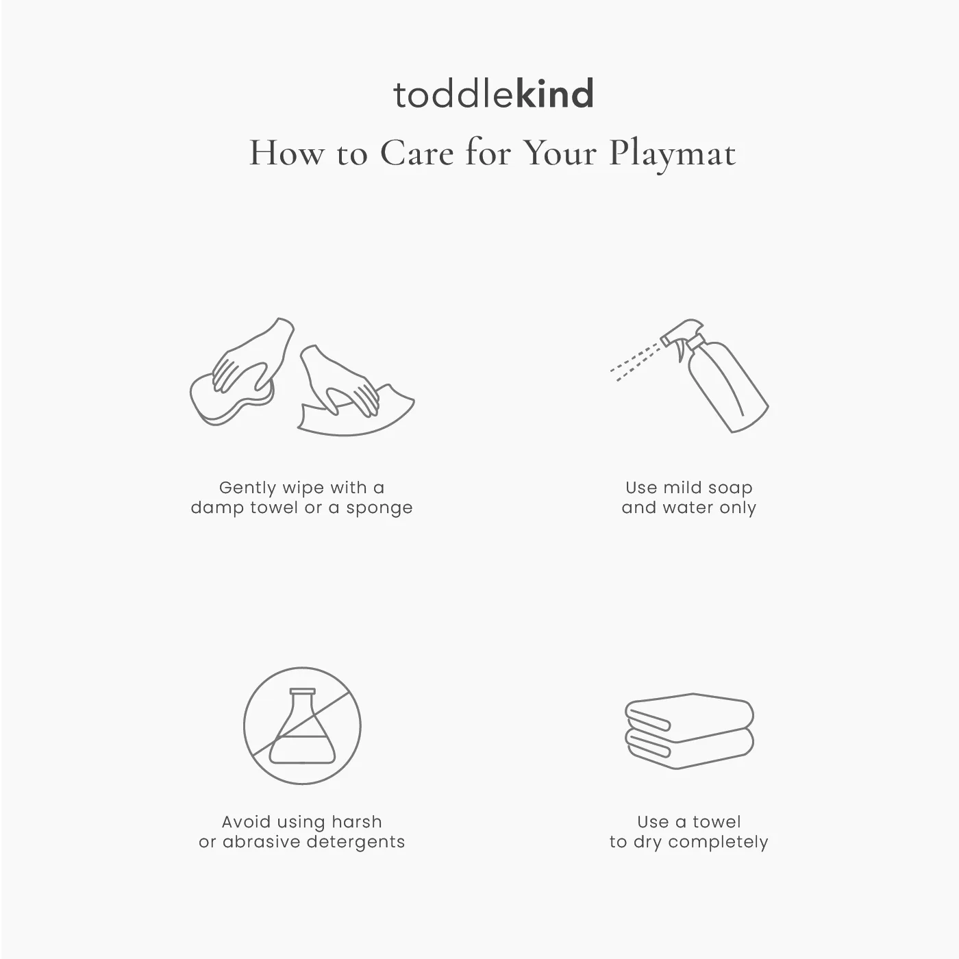 Toddlekind Premium Foam Playmats | Linear - Mineral