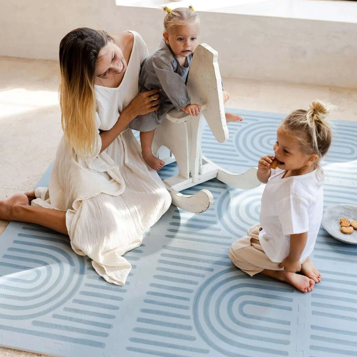 Toddlekind Premium Foam Playmats | Linear - Mineral