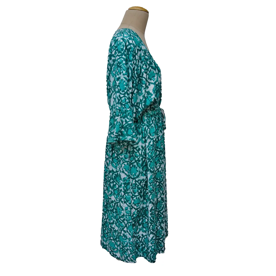 Turquoise Batik Viscose Maxi Dress UK Size 18-32 M93