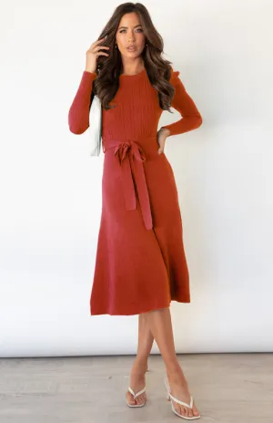 Women's Long Sleeve Cable Knit Sweater Dresses