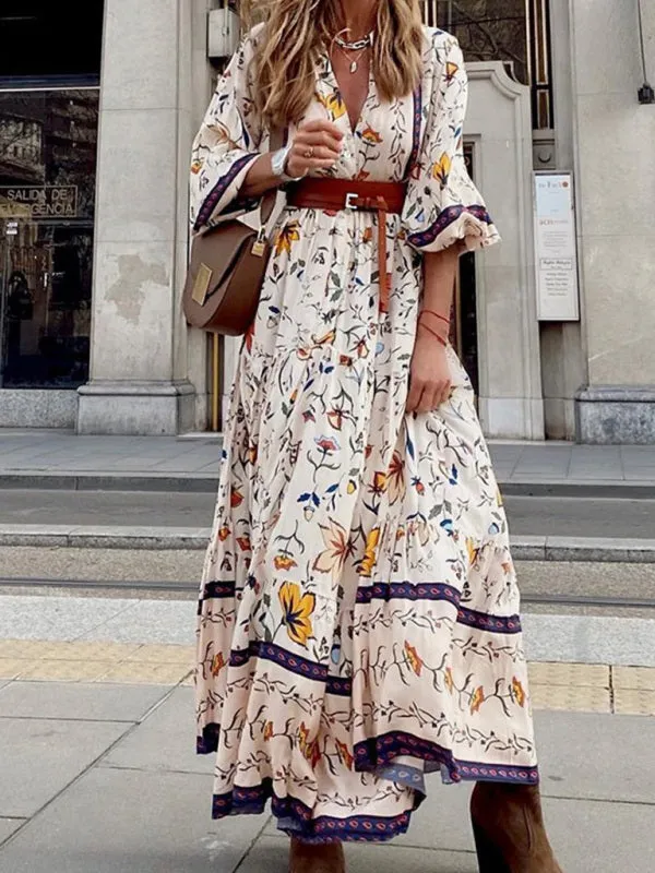 Women's Printed Bohemian Long Dress